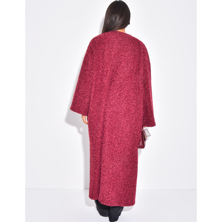 Oversize-Wollmantel in Melierung