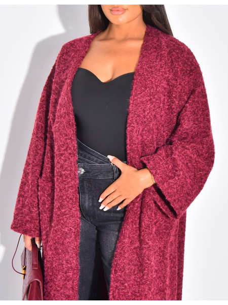 Oversize-Wollmantel in Melierung