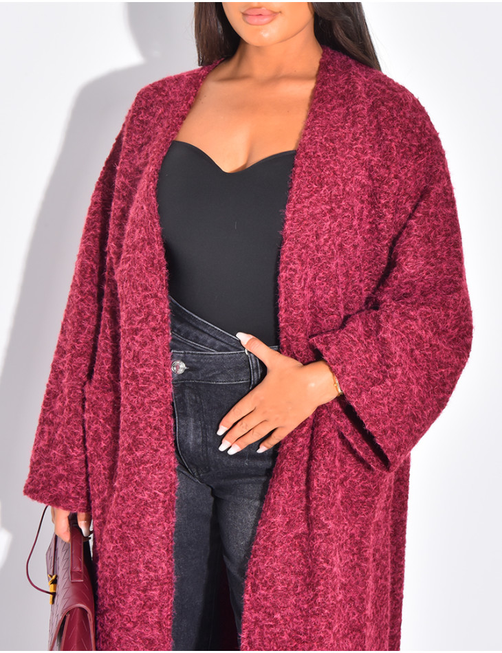 Oversize-Wollmantel in Melierung