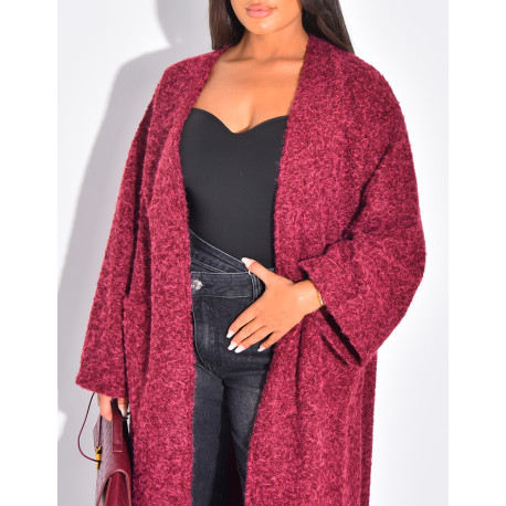 Oversize-Wollmantel in Melierung