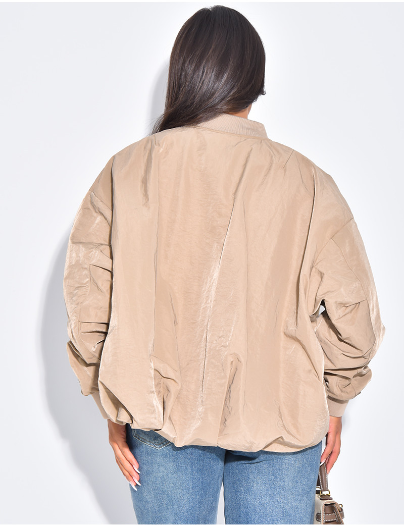 Oversized Bomber Bombers Femme Long Manteaux Bombers Veste Bomber