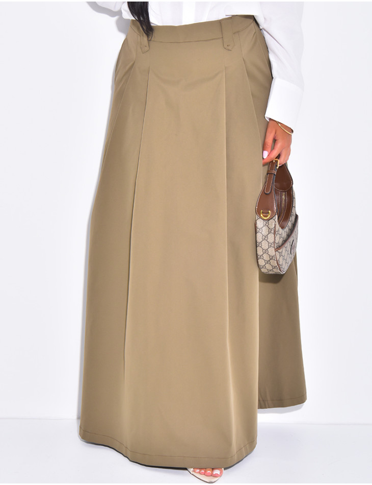 Jupe longue en tissu imperméable évasée