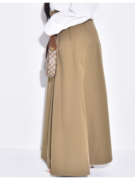 Jupe longue en tissu imperméable évasée