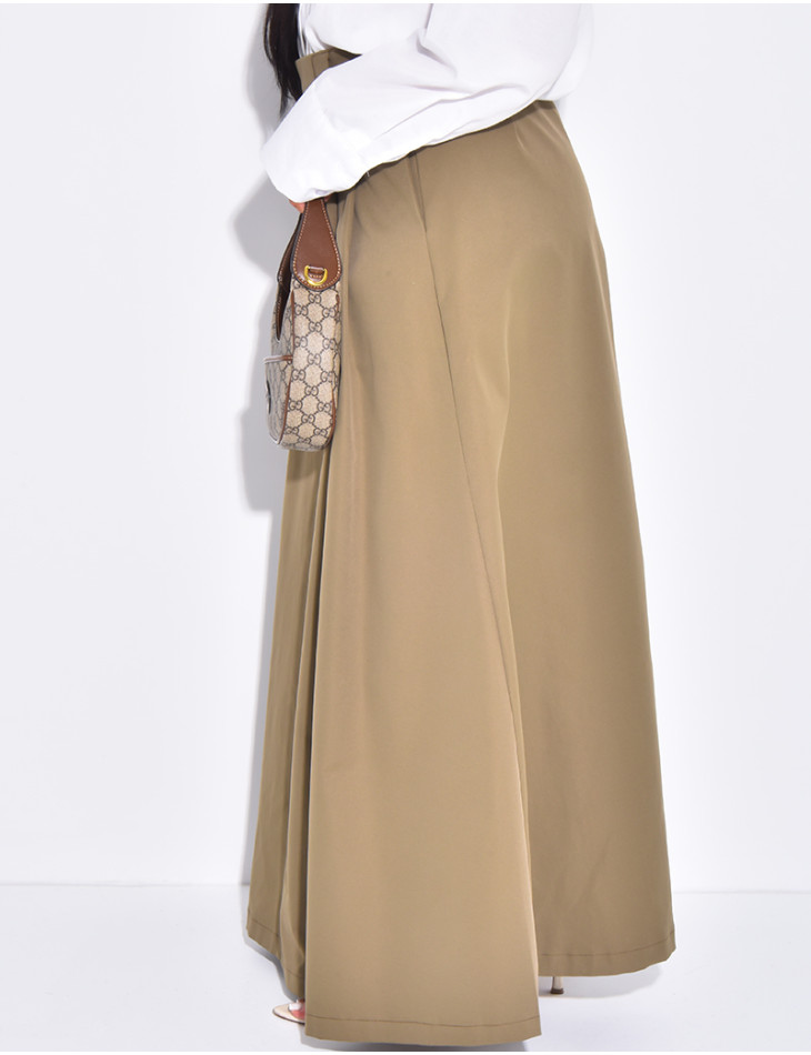 Jupe longue en tissu imperméable évasée