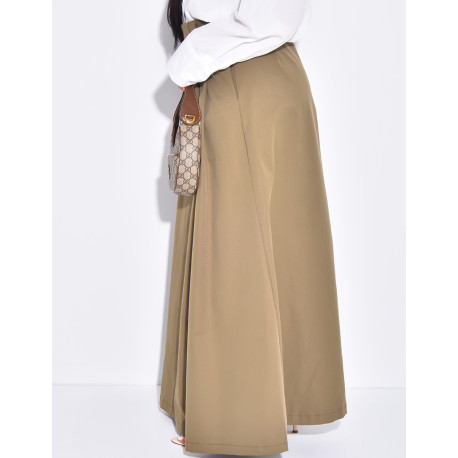 Jupe longue en tissu imperméable évasée