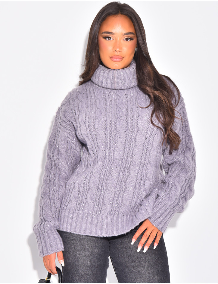 Chunky knit turtleneck sweater