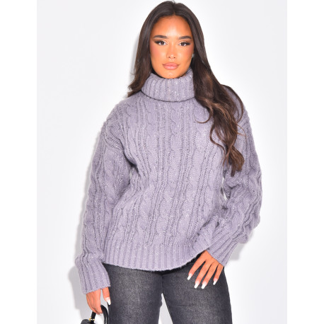 Chunky knit turtleneck sweater