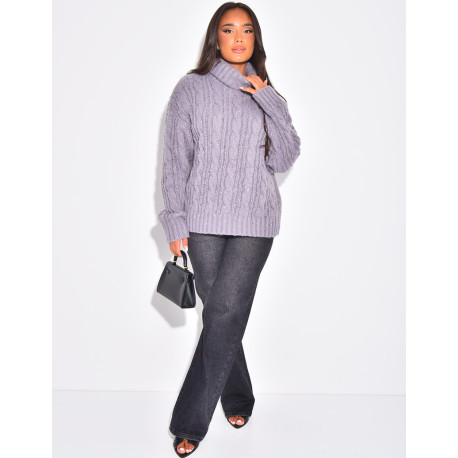 Chunky knit turtleneck sweater