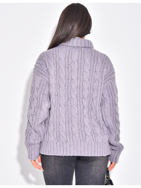 Chunky knit turtleneck sweater