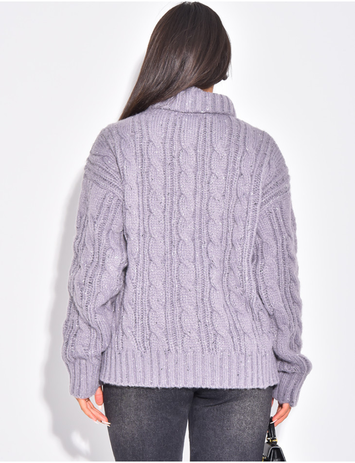 Chunky knit turtleneck sweater
