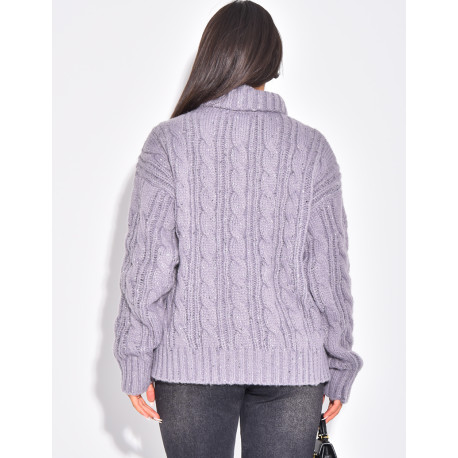 Chunky knit turtleneck sweater