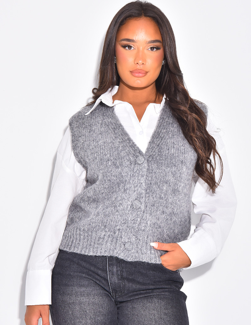 Gilet sans manche en laine...