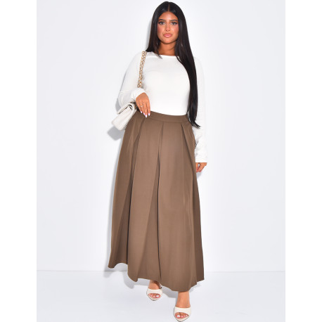 Langer Rock mit hoher Taille und Abnähern