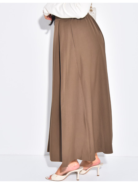 Langer Rock mit hoher Taille und Abnähern