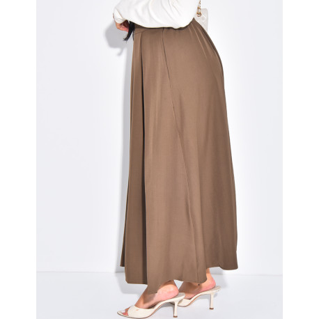 Langer Rock mit hoher Taille und Abnähern