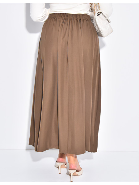 Langer Rock mit hoher Taille und Abnähern