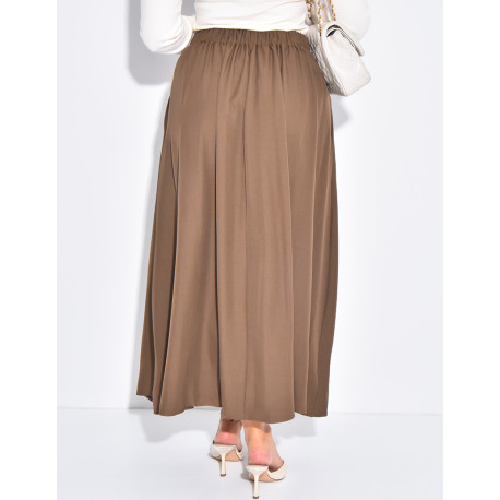 Langer Rock mit hoher Taille und Abnähern