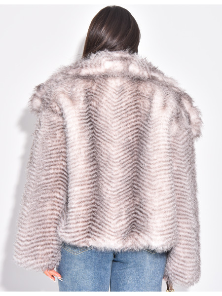 Dickes Premium-Kunstfell mit kontrastierenden Reflexen