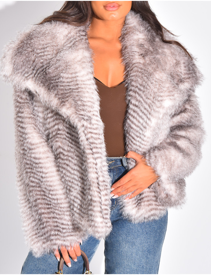 Dickes Premium-Kunstfell mit kontrastierenden Reflexen