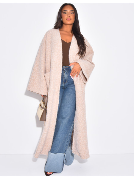 Oversized mottled wool coat