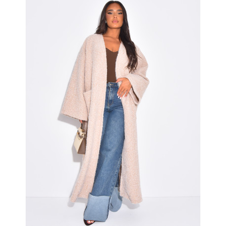 Oversized mottled wool coat