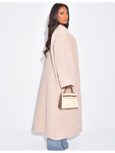 Oversized mottled wool coat