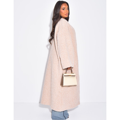 Oversized mottled wool coat