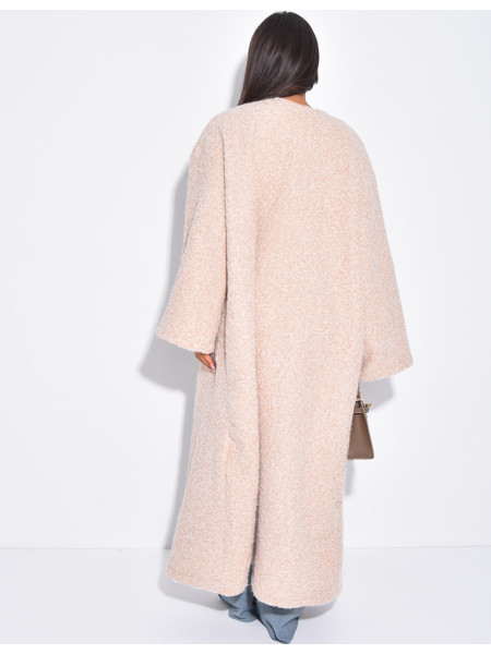 Oversized mottled wool coat