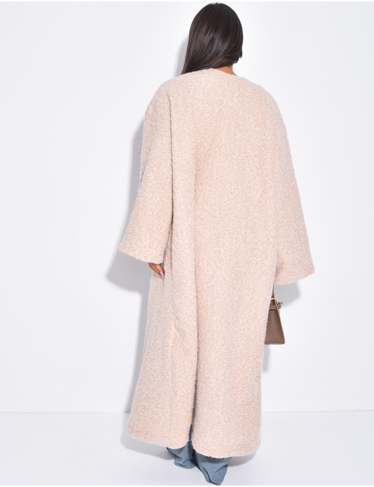 Oversized mottled wool coat