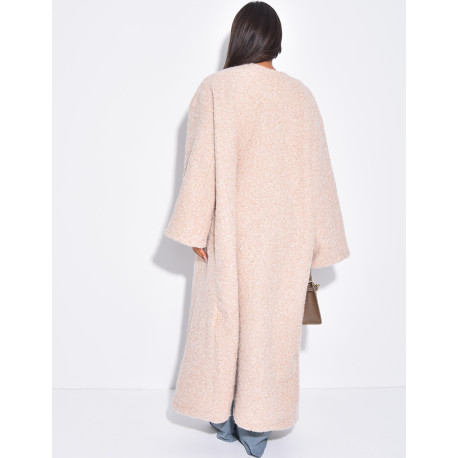 Oversized mottled wool coat