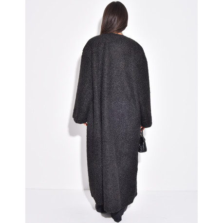 Oversized mottled wool coat
