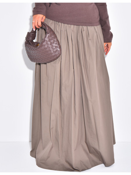 Long puffed cotton skirt