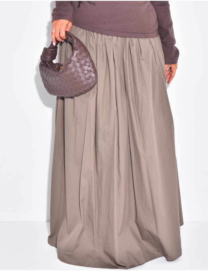Long puffed cotton skirt