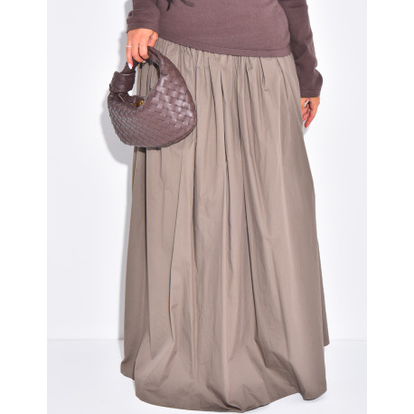 Long puffed cotton skirt