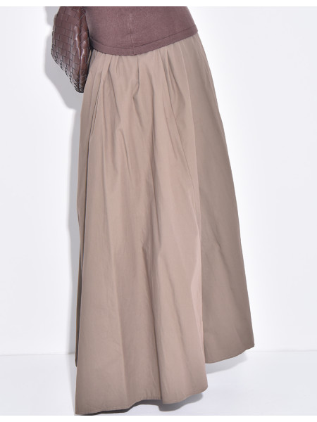 Long puffed cotton skirt