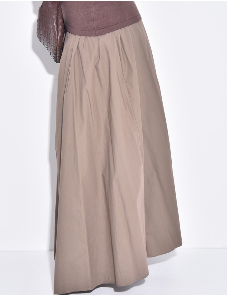 Long puffed cotton skirt