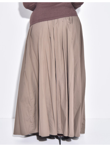 Long puffed cotton skirt