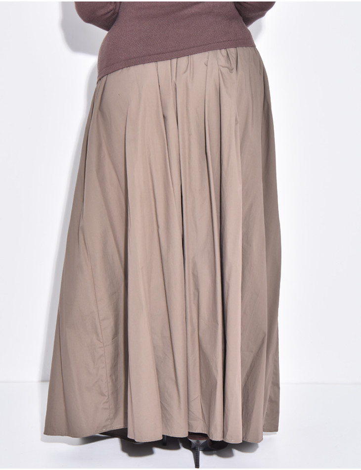Long puffed cotton skirt