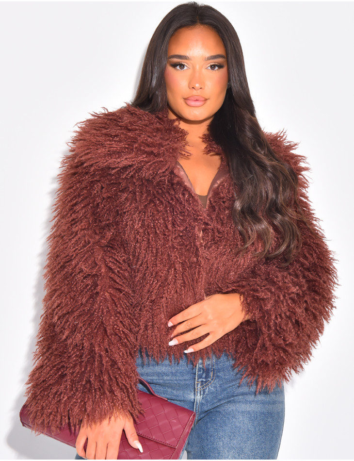 Short coat with fluffy fur