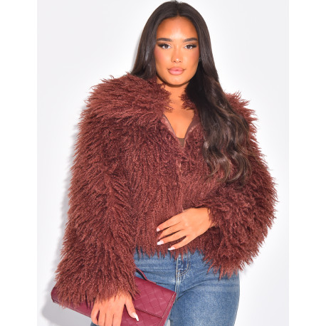 Short coat with fluffy fur