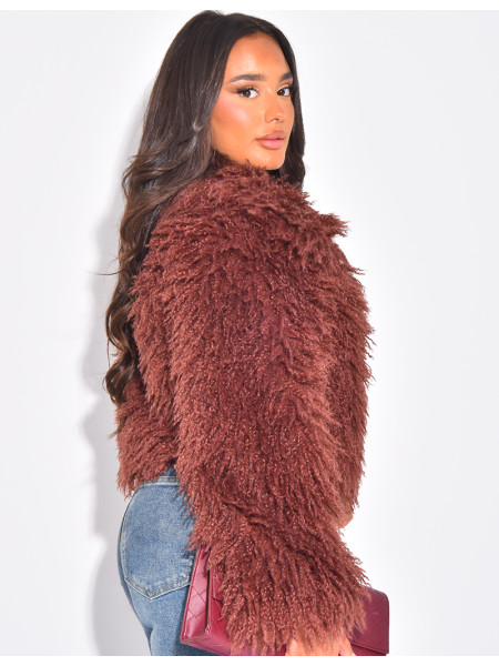 Manteau court à fourrure fluffy