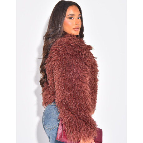Manteau court à fourrure fluffy