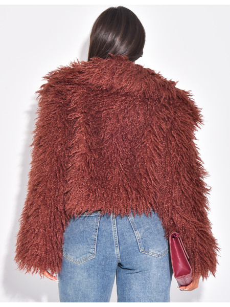 Manteau court à fourrure fluffy