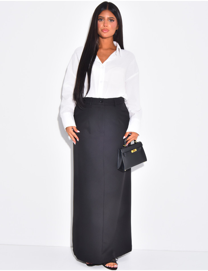 Long skirt with buttons