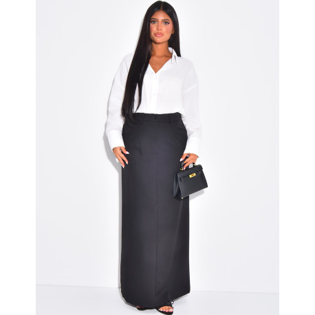 Long skirt with buttons