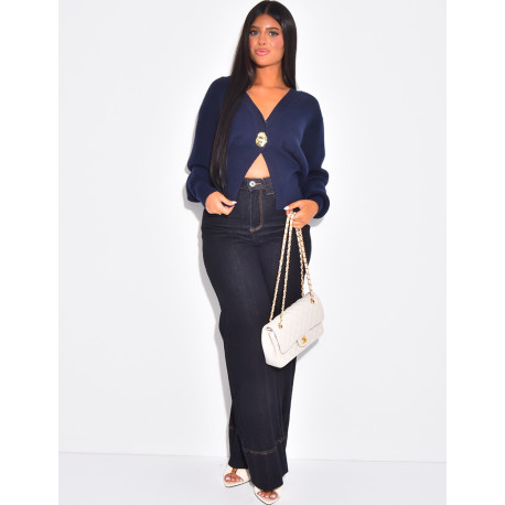 Gilet en laine premium à bouton doré