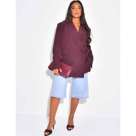 Blazer oversize à fentes sur les côtés