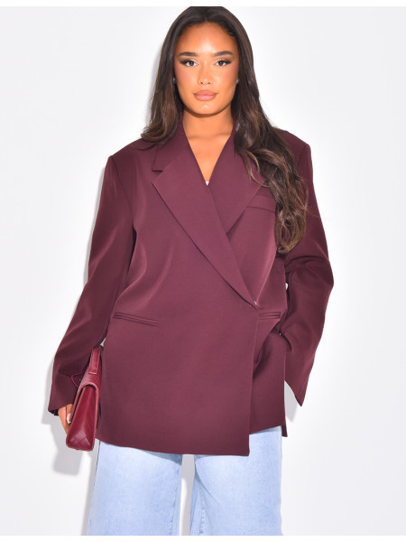Blazer oversize à fentes sur les côtés