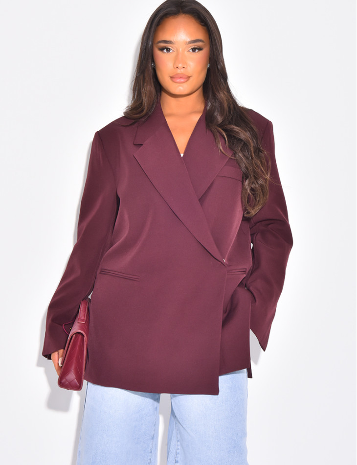 Blazer oversize à fentes sur les côtés