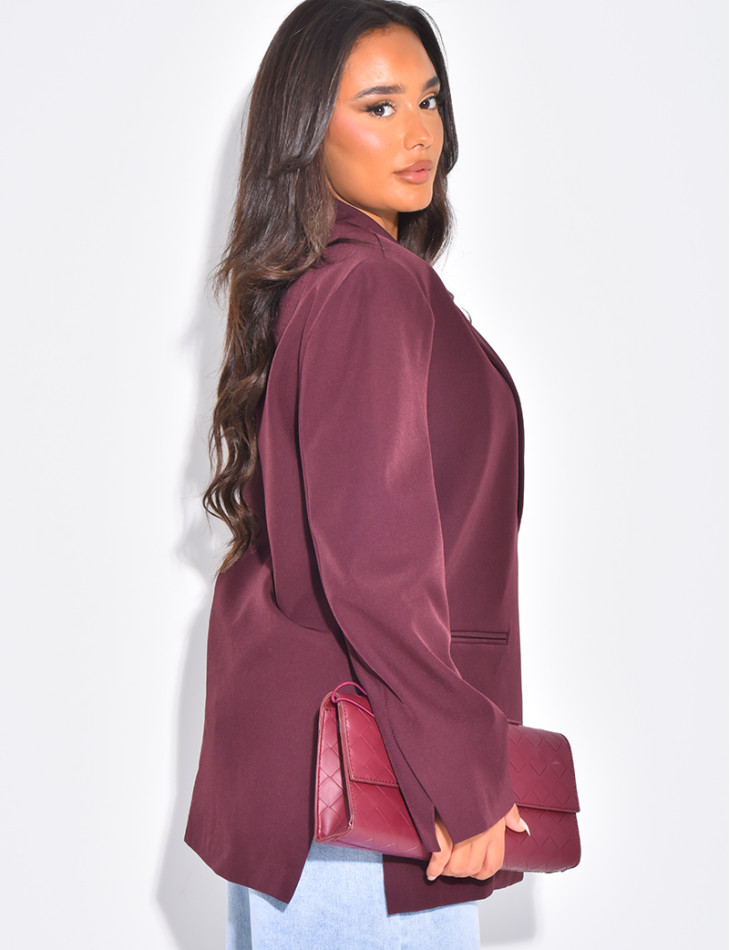 Blazer oversize à fentes sur les côtés